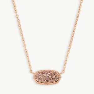 Kendra Scott “Elisa” Pendant Necklace – Rose Gold Drusy
